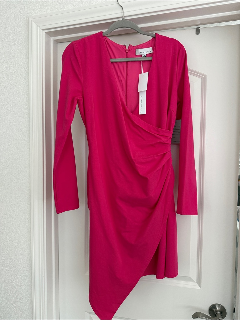 Vibrant Fuchsia Asymmetric Wrap Dress NWT